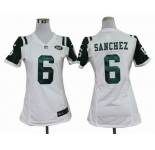 nike women nfl jerseys new york jets #6 sanchez white[nike]