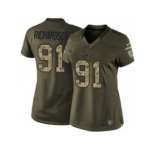nike women nfl jerseys new york jets #91 richardson army green[nike Limited Salute To Service]