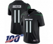 Youth New York Jets #11 Robby Anderson Black Alternate Vapor Untouchable Limited Player 100th Season Football Jersey