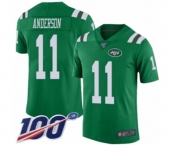 Youth New York Jets #11 Robby Anderson Limited Green Rush Vapor Untouchable 100th Season Football Jersey