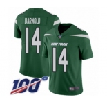 Youth New York Jets #14 Sam Darnold Green Team Color Vapor Untouchable Limited Player 100th Season Football Jersey