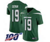Youth New York Jets #19 Trevor Siemian Green Team Color Vapor Untouchable Limited Player 100th Season Football Jersey