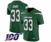 Youth New York Jets #33 Jamal Adams Green Team Color Vapor Untouchable Limited Player 100th Season Football Jersey