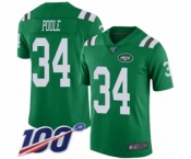 Youth New York Jets #34 Brian Poole Limited Green Rush Vapor Untouchable 100th Season Football Jersey