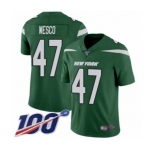Youth New York Jets #47 Trevon Wesco Green Team Color Vapor Untouchable Limited Player 100th Season Football Jersey