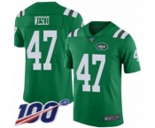 Youth New York Jets #47 Trevon Wesco Limited Green Rush Vapor Untouchable 100th Season Football Jersey