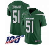 Youth New York Jets #51 Brandon Copeland Green Team Color Vapor Untouchable Limited Player 100th Season Football Jersey