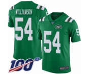 Youth New York Jets #54 Avery Williamson Limited Green Rush Vapor Untouchable 100th Season Football Jersey