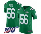 Youth New York Jets #56 Jachai Polite Limited Green Rush Vapor Untouchable 100th Season Football Jersey