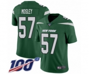 Youth New York Jets #57 C.J. Mosley Green Team Color Vapor Untouchable Limited Player 100th Season Football Jersey