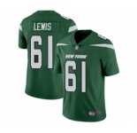 Youth New York Jets #61 Alex Lewis Green Team Color Vapor Untouchable Limited Player Football Jersey