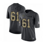 Youth New York Jets #61 Alex Lewis Limited Black 2016 Salute to Service Football Jersey
