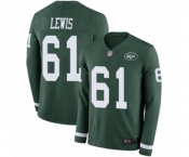 Youth New York Jets #61 Alex Lewis Limited Green Therma Long Sleeve Football Jersey