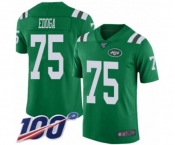 Youth New York Jets #75 Chuma Edoga Limited Green Rush Vapor Untouchable 100th Season Football Jersey