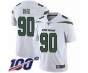 Youth New York Jets #90 Dennis Byrd White Vapor Untouchable Limited Player 100th Season Football Jersey