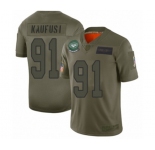Youth New York Jets #91 Bronson Kaufusi Limited Camo 2019 Salute to Service Football Jersey