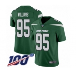Youth New York Jets #95 Quinnen Williams Green Team Color Vapor Untouchable Limited Player 100th Season Football Jersey