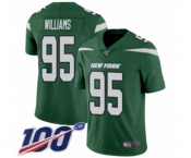 Youth New York Jets #95 Quinnen Williams Green Team Color Vapor Untouchable Limited Player 100th Season Football Jersey