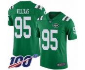 Youth New York Jets #95 Quinnen Williams Limited Green Rush Vapor Untouchable 100th Season Football Jersey