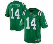 Youth Nike New York Jets #14 Ryan Fitzpatrick Green Rush NFL Jersey
