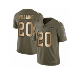 Youth Nike New York Jets #20 Marcus Williams Limited Olive Gold 2017 Salute to Service NFL Jersey