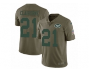 Youth Nike New York Jets #21 Morris Claiborne Limited Olive 2017 Salute to Service NFL Jersey