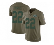 Youth Nike New York Jets #22 Matt Forte Limited Olive 2017 Salute to Service NFL Jersey