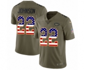 Youth Nike New York Jets #22 Trumaine Johnson Limited Olive USA Flag 2017 Salute to Service NFL Jersey