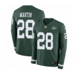Youth Nike New York Jets #28 Curtis Martin Limited Green Therma Long Sleeve NFL Jersey