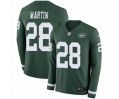 Youth Nike New York Jets #28 Curtis Martin Limited Green Therma Long Sleeve NFL Jersey