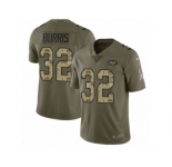 Youth Nike New York Jets #32 Juston Burris Limited Olive Camo 2017 Salute to Service NFL Jersey