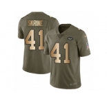 Youth Nike New York Jets #41 Buster Skrine Limited Olive Gold 2017 Salute to Service NFL Jersey