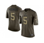 Youth Nike New York Jets #5 Christian Hackenberg Green Stitched NFL Limited Salute to Service Jersey
