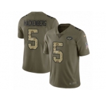 Youth Nike New York Jets #5 Christian Hackenberg Limited Olive Camo 2017 Salute to Service NFL Jersey