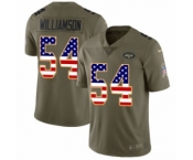 Youth Nike New York Jets #54 Avery Williamson Limited Olive USA Flag 2017 Salute to Service NFL Jersey