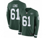 Youth Nike New York Jets #61 Spencer Long Limited Green Therma Long Sleeve NFL Jersey