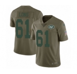 Youth Nike New York Jets #61 Spencer Long Limited Olive 2017 Salute to Service NFL Jersey