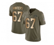 Youth Nike New York Jets #67 Brian Winters Limited Olive Gold 2017 Salute to Service NFL Jersey
