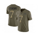 Youth Nike New York Jets #7 Chandler Catanzaro Limited Olive Camo 2017 Salute to Service NFL Jersey