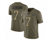 Youth Nike New York Jets #7 Chandler Catanzaro Limited Olive Camo 2017 Salute to Service NFL Jersey