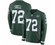 Youth Nike New York Jets #72 Brandon Shell Limited Green Therma Long Sleeve NFL Jersey