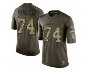 Youth Nike New York Jets #74 Nick Mangold Green Salute to Service Jerseys