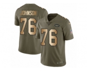 Youth Nike New York Jets #76 Wesley Johnson Limited Olive Gold 2017 Salute to Service NFL Jersey