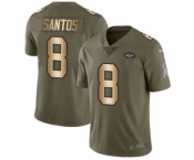 Youth Nike New York Jets #8 Cairo Santos Limited Olive Gold 2017 Salute to Service NFL Jersey