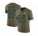 Youth Nike New York Jets #89 Chris Herndon Limited Olive 2017 Salute to Service NFL Jersey