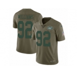 Youth Nike New York Jets #92 Leonard Williams Limited Olive 2017 Salute to Service NFL Jersey