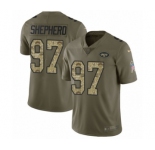 Youth Nike New York Jets #97 Nathan Shepherd Limited Olive Camo 2017 Salute to Service NFL Jersey