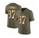 Youth Nike New York Jets #97 Nathan Shepherd Limited Olive Gold 2017 Salute to Service NFL Jersey