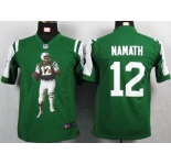 nike youth nfl jerseys new york jets #12 namath green[portrait fashion]