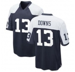 Men's Dallas Cowboys #13 Downs Game Navy Blue Throwback Alternate Football Jersey